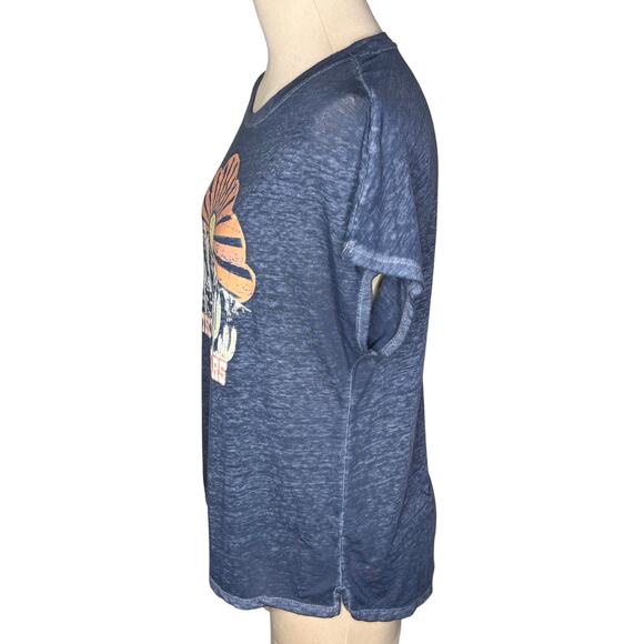 C&C California Take More Detours Graphic Tee Size Medium Blue Burnout - Picture 2 of 7